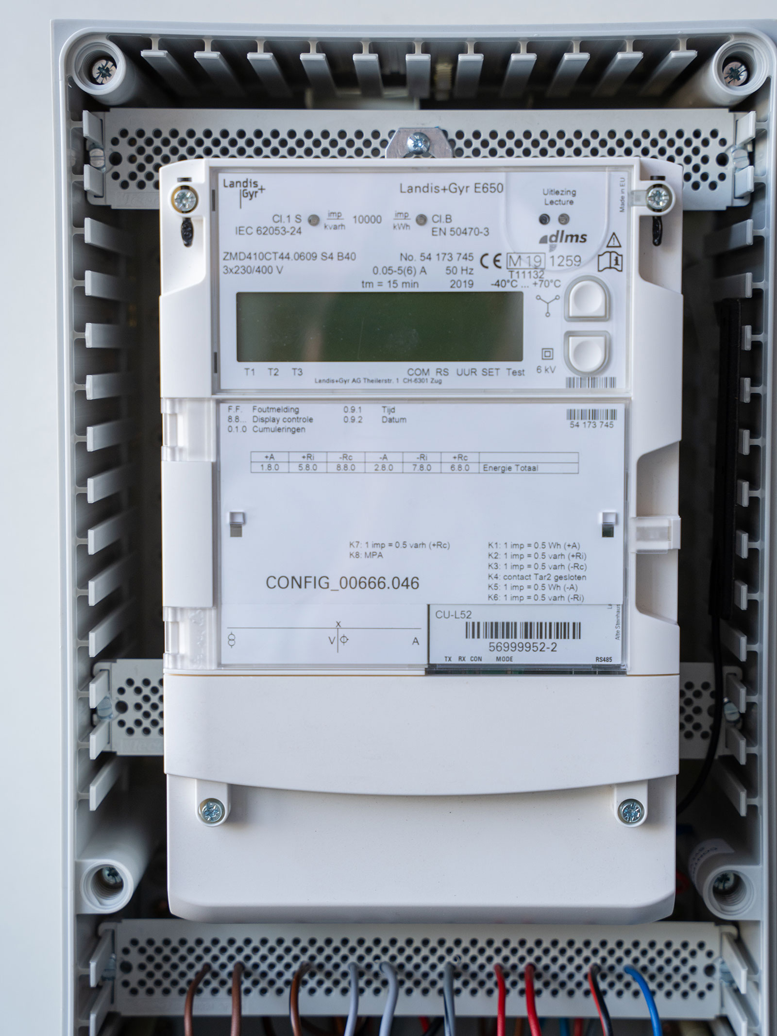 Oude generatie AMR-meter (zonder A1-poort)