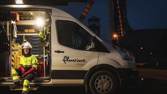 Technician in Fluvius van