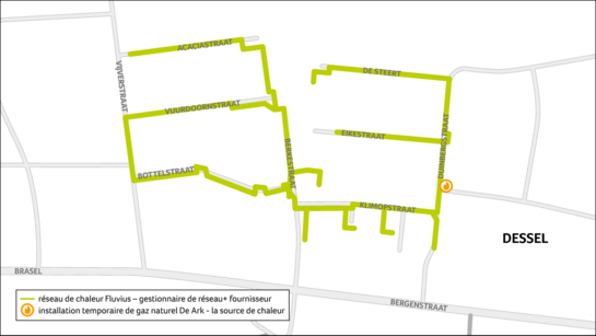 Carte du réseau de chaleur à Dessel