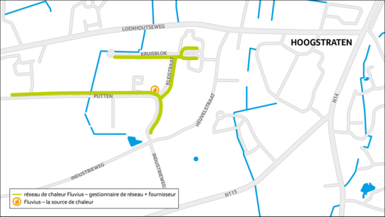 Réseau de chaleur à Hoogstraten Une carte détaillée du réseau de chaleur à Hoogstraten