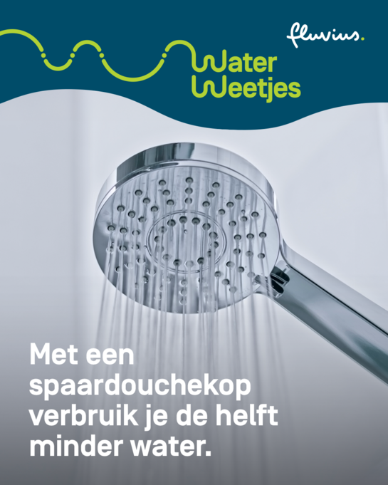 Met een spaardouchekop verbruik je de helft minder water. WaterWeetjes over spaardouchekop