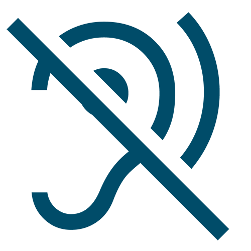 Symbool voor doof, slechthorend of spraakbelemmerd