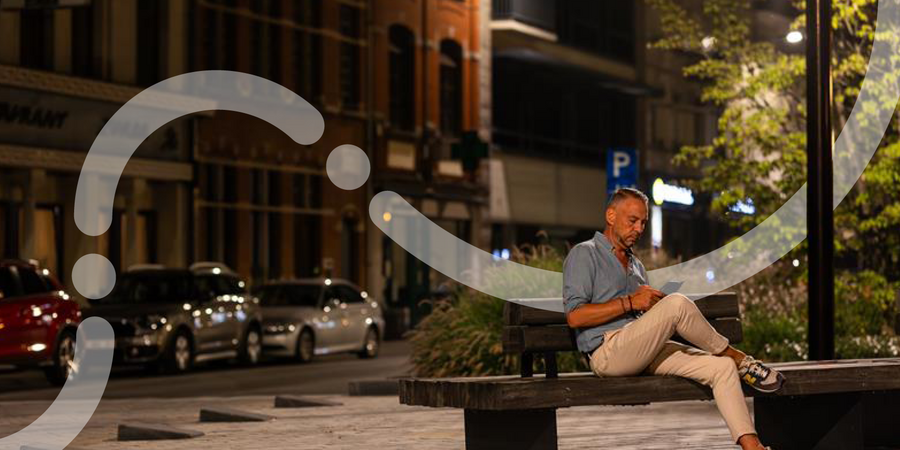 Afbeelding van straatverlichting met ledlampen in Vlaanderen