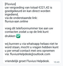 Phishing: vergoeding via WhatsApp-bericht